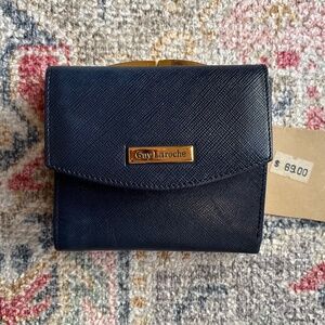 Guy Laroche Navy Blue Leather Wallet NWOT